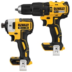 Taladro Percutor 1/2" + Atornillador de Impacto 1/4" 20V Brushless 2 Bat 2.0 Ah Dewalt DCK223D2-B2