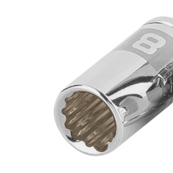 Dado Poligonal Milimétrico 1/4" x 8mm Corto Truper 100980