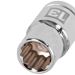 Dado Poligonal Milimétrico 1/2" x 13 mm Corto Truper 13527