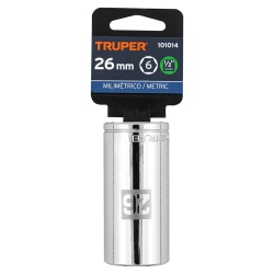 Dado Hexagonal Milimétrico 1/2" x 26mm Largo Truper 101014