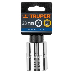 Dado Hexagonal Milimétrico 3/4" x 28mm Corto Truper 14977