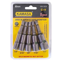 Set de Dados Hexagonales Pulgadas 1/4" Hex 5 Pzs Kamasa KM1628