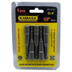 Set de Dados Hexagonales Pulgada 1/4" x 1/4" 5 Piezas Kamasa KM1615