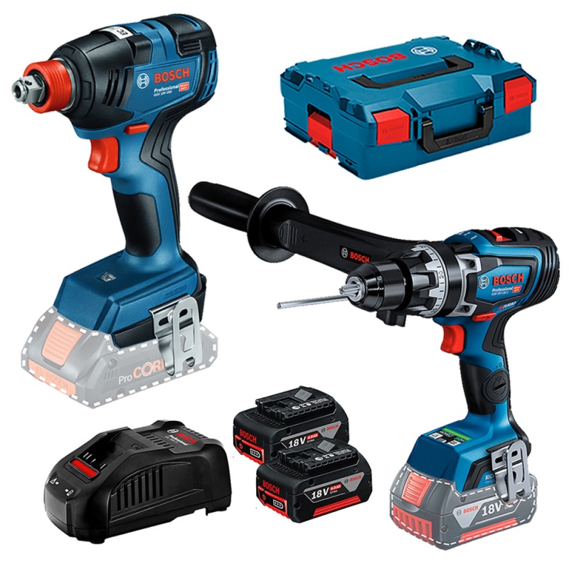 Taladro Percutor 1/2" 2 Bat + Llave de Impacto 18V Brushless Bosch 0615.A00.26D-000