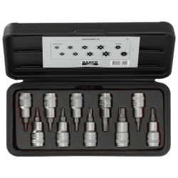 Set de Dados Punta Torx y Allen 1/2" Corto 10 Pzs Bahco 7809TORX/10