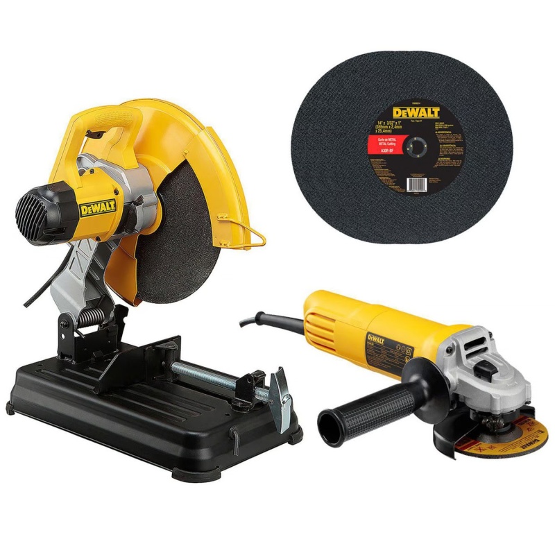Tronzadora 14" 2300W + Amoladora 4 1/2" 750W + 4 Discos Dewalt D28730-K5