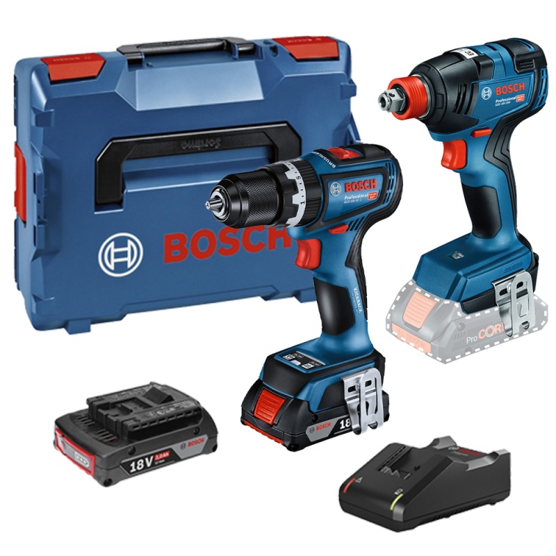 Llave de Impacto + Taladro Percutor 18V 1/2" Brushless 2 Bat y Carg Bosch 0615.A00.261-000