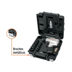 Llave de Impacto Neumática 1/2" + Accesorios Truper 19372