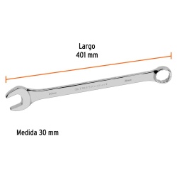 Llave Mixta Milimétrica 30 x 401mm Truper 13816
