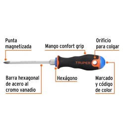Desarmador Phillips PH 1 x 4" Truper 100836