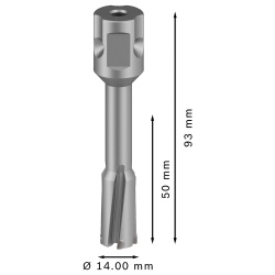 Broca Anular TCT 14 x 50 x 93mm para Metal Bosch 2608.577.495-000