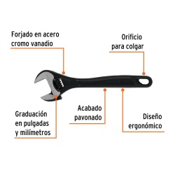 Llave Ajustable 12" x 1 5/8" Truper 15503