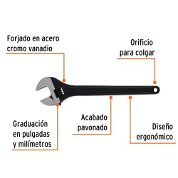 Llave Ajustable 15" x 1 7/8" Truper 15504
