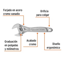 Llave Ajustable 6" x 1" Truper 15505