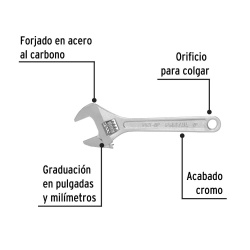 Llave Ajustable 6" x 3/4" Pretul 21814