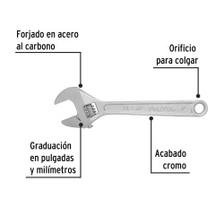 Llave Ajustable 8" x 15/16" Pretul 21815