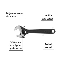 Llave Ajustable 6" x 3/4" Pretul 21822
