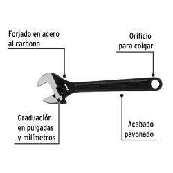 Llave Ajustable 10" x 1 1/8" Pretul 21824