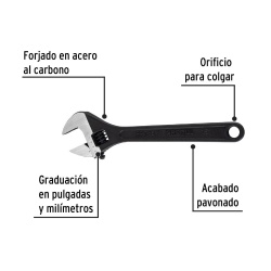 Llave Ajustable 15" x 1 3/4" Pretul 26053