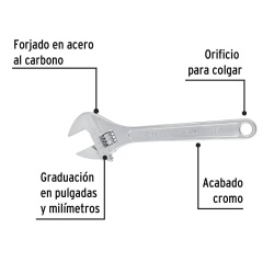 Llave Ajustable 15" x 1 3/4" Pretul 26054