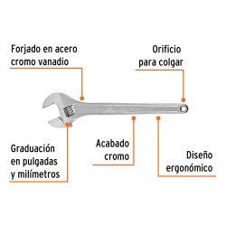 Llave Ajustable 15" x 1 7/8" Truper 100049