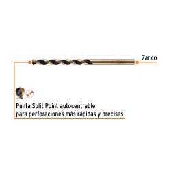 Broca HSS 4.5 x 80mm para Metal Truper 14133