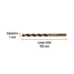 Broca HSS 7 x 110mm para Metal Truper 14153