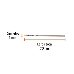 Broca HSS 1 x 30mm para Metal Truper 14072