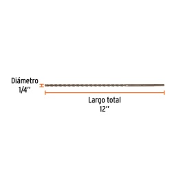 Broca 1/4" x 12" para Concreto Truper 11209