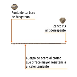 Broca 5/16" x 12" para Concreto Truper 11218