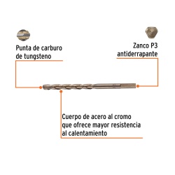 Broca 3/8" x 6" para Concreto Truper 11224