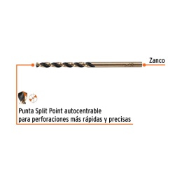 Broca HSS 3.3 x 70mm para Metal Truper 14129