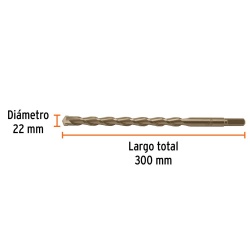 Broca 22 x 300mm para Concreto Truper 102358