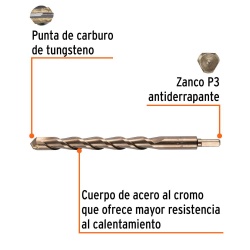 Broca 1" x 12" para Concreto Truper 11257