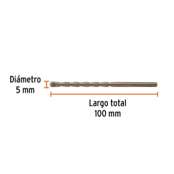 Broca 5 x 100mm para Concreto Truper 102340
