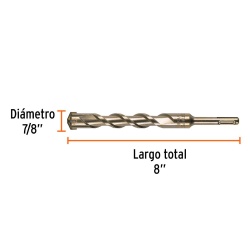Broca SDS-Plus 7/8" x 5 5/16" x 8" para Concreto Truper 11268