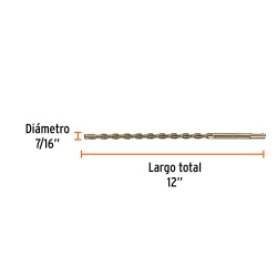 Broca SDS-Plus 7/16" x 9" x 12" para Concreto Truper 11271