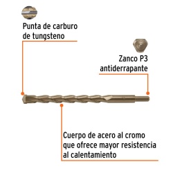 Broca 19 x 300mm para Concreto Truper 102356