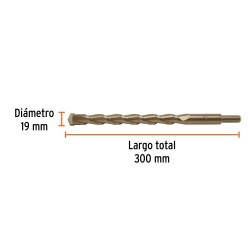 Broca 19 x 300mm para Concreto Truper 102356