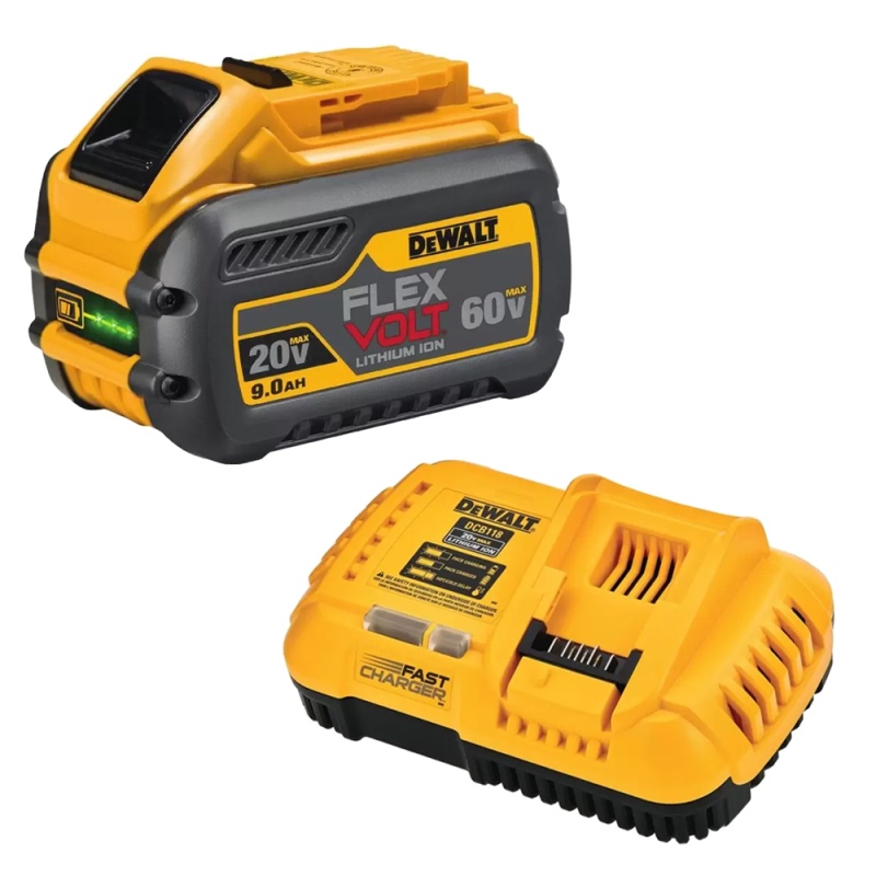 Batería Ion de Litio 20V / 60V 9.0 Ah Flexvolt + Cargador Dewalt DCB609-K1