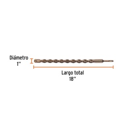 Broca SDS-Plus 1" x 14" x 18" para Concreto Truper 11290