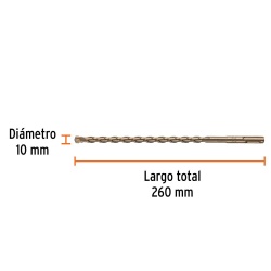 Broca SDS-Plus 10 x 185 x 260mm para Concreto Truper 101198