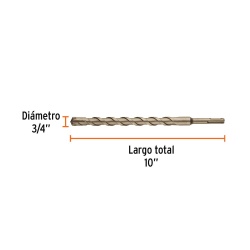 Broca SDS-Plus 3/4" x 7 1/4" x 10" para Concreto Truper 101148