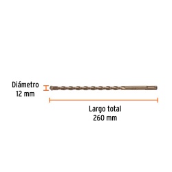 Broca SDS-Plus 12 x 185 x 260mm para Concreto Truper 101200