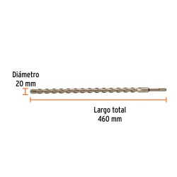 Broca SDS-Plus 22 x 380 x 460mm para Concreto Truper 101209