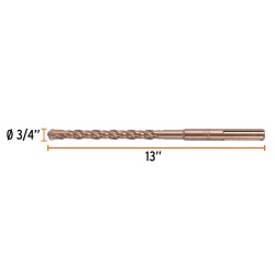 Broca SDS-Max 3/4" x 8" x 13" para Concreto Truper 101435