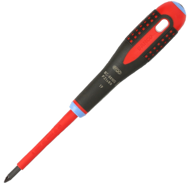 Desarmador Pozidrive PZ 1 x 80mm Aislado Bahco BE-8810S