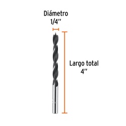 Broca 1/4" x 4" para Madera Truper 101691