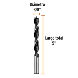 Broca 3/8" x 5" para Madera Truper 101694