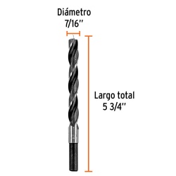 Broca 7/16" x 5 3/4" para Madera Truper 101695